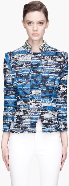 Matthew Williamson Blue and Gold Embroidered Taj Tapestry Nehru Jacket - Lyst