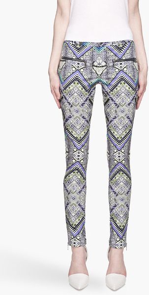 Matthew Williamson Purple and Green Patterned Raj Patchwork Zippy Trousers - Lyst