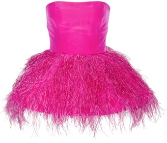 Oscar de la Renta Featherembellished Silkfaille Peplum Top - Lyst