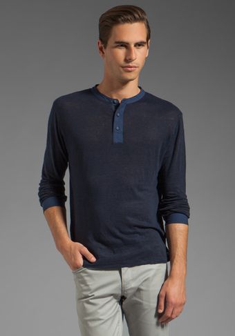 Steven Alan Lewis Nautical Henley in Midnight - Lyst