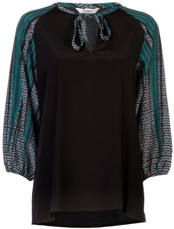 Tucker Long Tie Blouse - Lyst