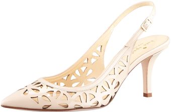 Kate Spade Jacey Cutout Kittenheel Slingback Powder Nu - Lyst