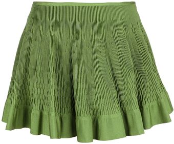 Alaïa Honeycomb Pleat Mini Skirt - Lyst