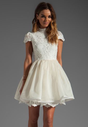 Alice + Olivia Fyona Lace Bodice Party Dress - Lyst