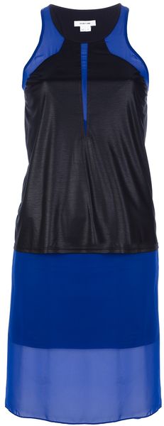 Helmut Lang Bicolour Sheer Vest Dress - Lyst