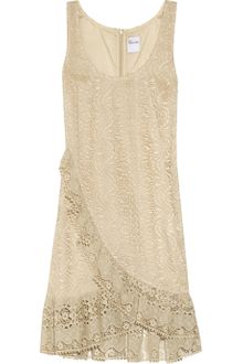 RED Valentino Ruffled Cotton Lace Dress - Lyst