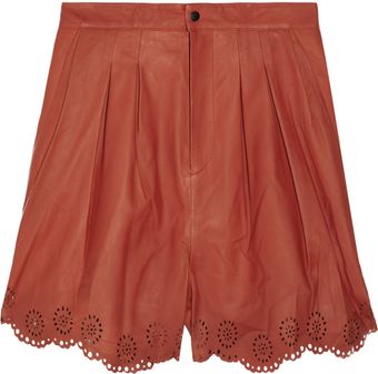 Sara Berman Callie Leather Shorts - Lyst