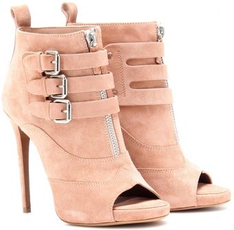Tabitha Simmons Eva Suede Peeptoe Ankle Boots - Lyst