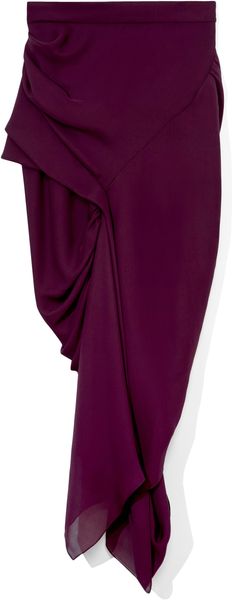 Zac Posen Amethyst Chiffon Skirt - Lyst