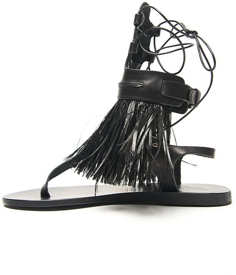 Ancient Greek Sandals Marios Schwab Low Gladiator Sandal in Black ...