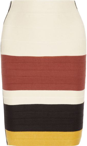 Boy by Band Of Outsiders Striped Cotton and Rubberblend Pencil Skirt - Lyst