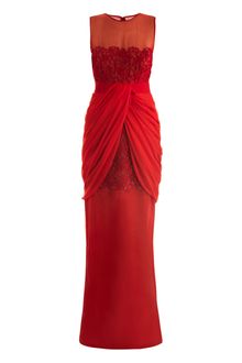 Giambattista Valli Lace and Georgette Draped Dress - Lyst