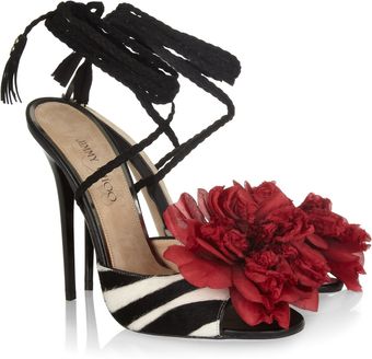 Jimmy Choo Faye Zebraprint Calf Hair Sandals - Lyst