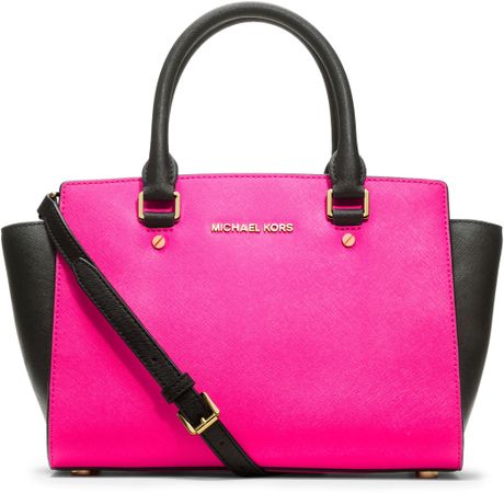 Michael Kors Medium Selma Saffiano Satchel in Purple (pink)