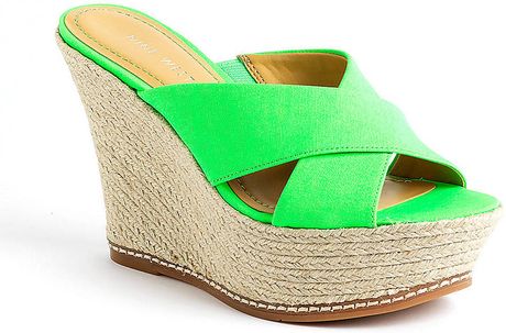 Nine West Dashall Espadrille Wedge Sandals in Green | Lyst