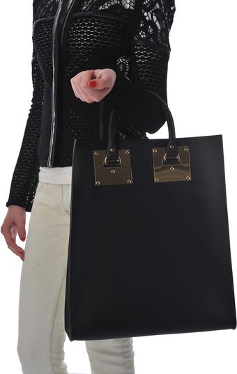 Sophie Hulme Black Leather Tote Bag - Lyst