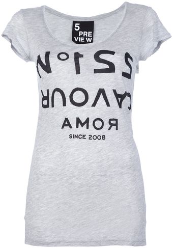 5preview Contrast Print T-Shirt - Lyst