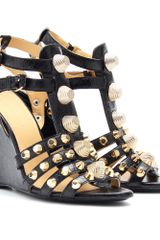 Balenciaga Leather Studded Wedges