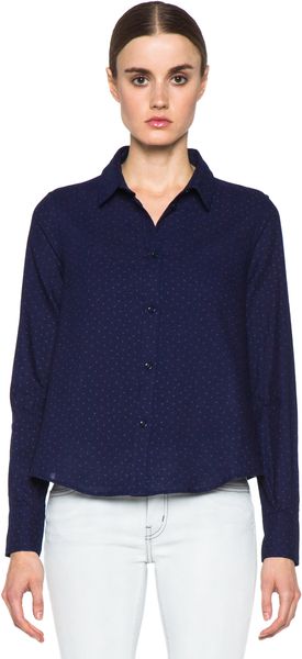 Boy by Band Of Outsiders Cropped Boxy Printed Top in Indigo - Lyst