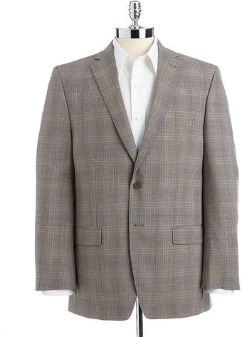 Calvin Klein Slimfit Plaid Twobutton Jacket - Lyst