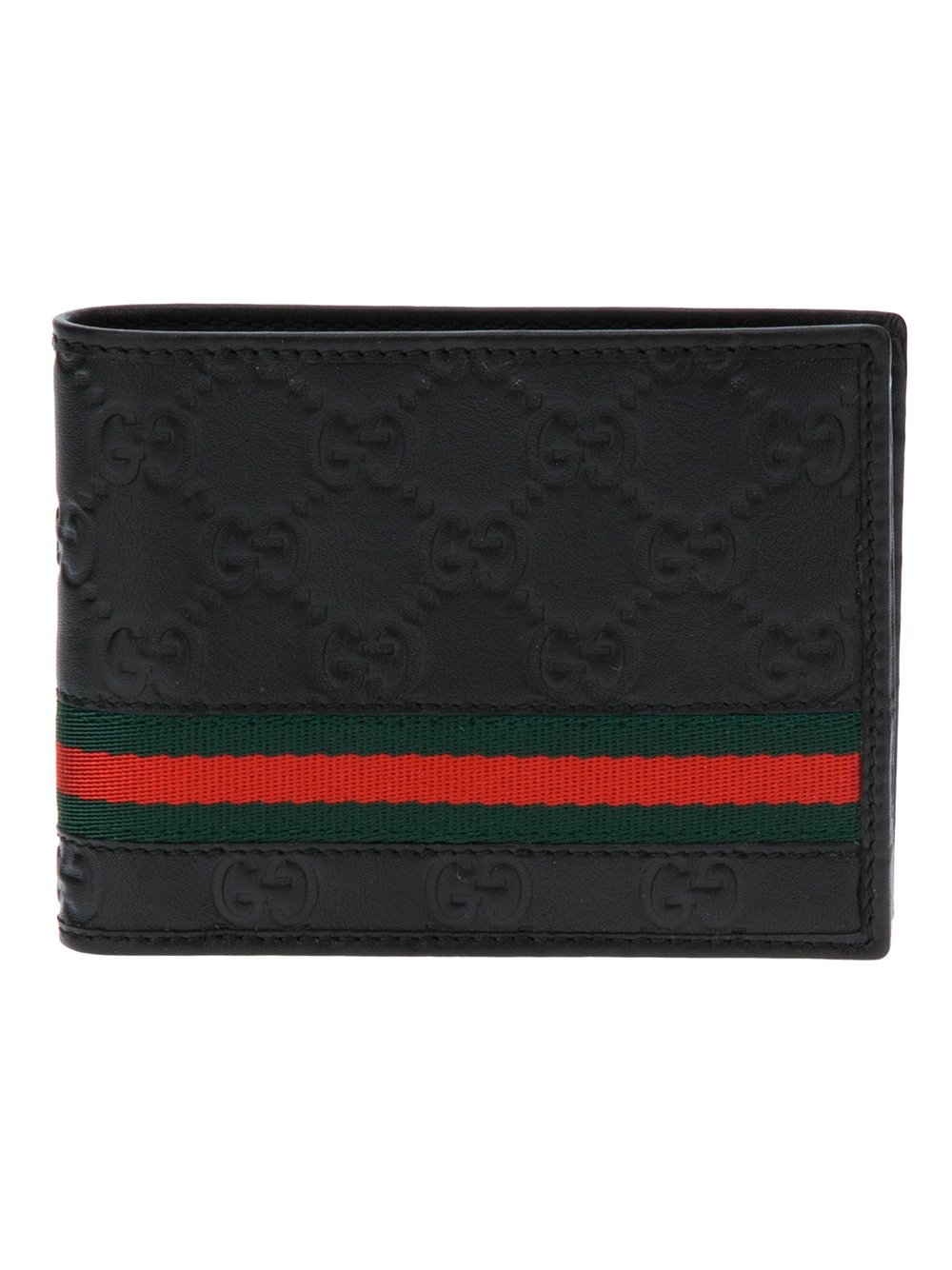 Gucci Brand Embossed Wallet in Black for Men | Lyst