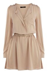 Oasis Military Viscose Dress