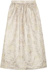 Suno Metallic Jacquard Midi Skirt