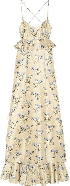 Suno Floral print Cotton sateen Maxi Dress - Lyst