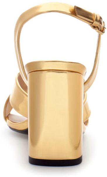 Zara Crossover Sling Back Sandal in Gold - Lyst
