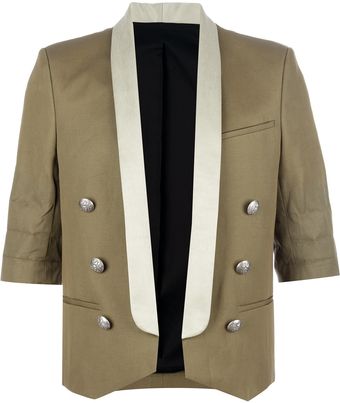 Balmain Cropped Tuxedostyle Jacket - Lyst