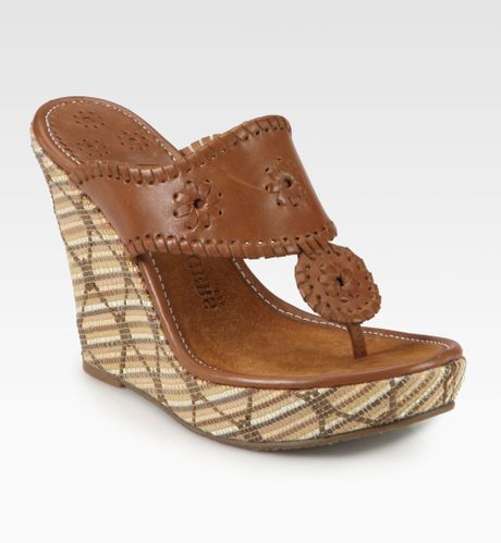 marbella rogers jack cognac thong wedge sandals platform leather