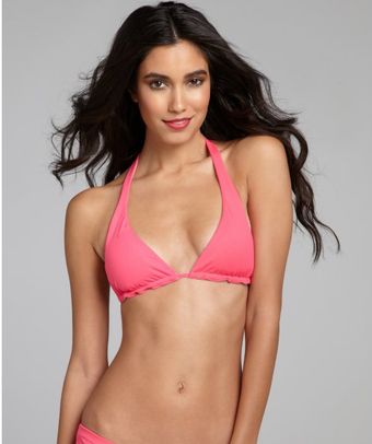 Ondademar Pink Stretch Nylon Color Boom Halter Bikini Top - Lyst