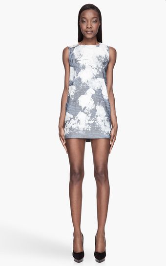 Pierre Balmain White and Blue Bleach Spot Dress - Lyst