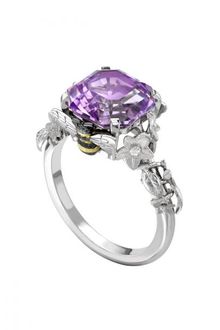 Theo Fennell Amethyst Bee Forgetmenot Ring - Lyst