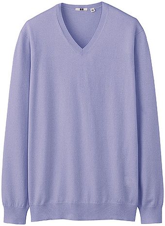 Uniqlo Men Cotton V Neck Sweater - Lyst