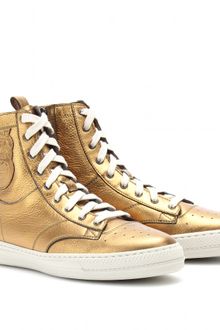 Burberry Northfield Metallic Leather Sneakers - Lyst