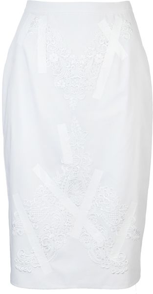 Christopher Kane Lace Tape Skirt - Lyst