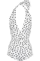 Dolce & Gabbana Polkadot Print Halterneck Swimsuit