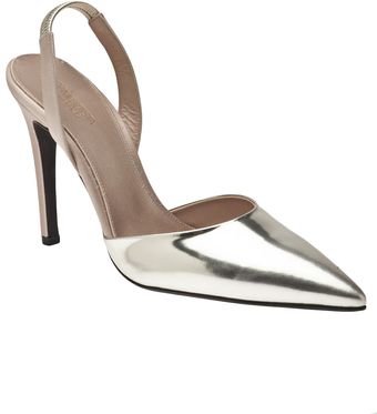 Giambattista Valli Satin Platnium Heel - Lyst