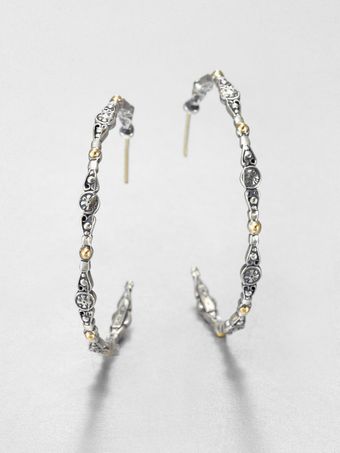 Konstantino Sterling Silver 18k Yellow Gold Hoop Earrings - Lyst