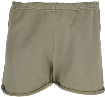 Leather Crown Raw Hem Shorts - Lyst