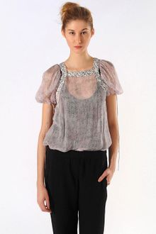 Maje Affiche Print Top - Lyst