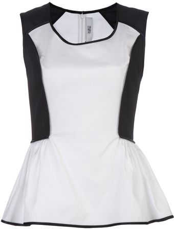 Prabal Gurung Duo-Toned Peplum Blouse - Lyst