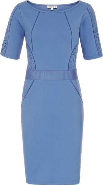 Reiss Lamine Lace Panel Bodycon Dress - Lyst
