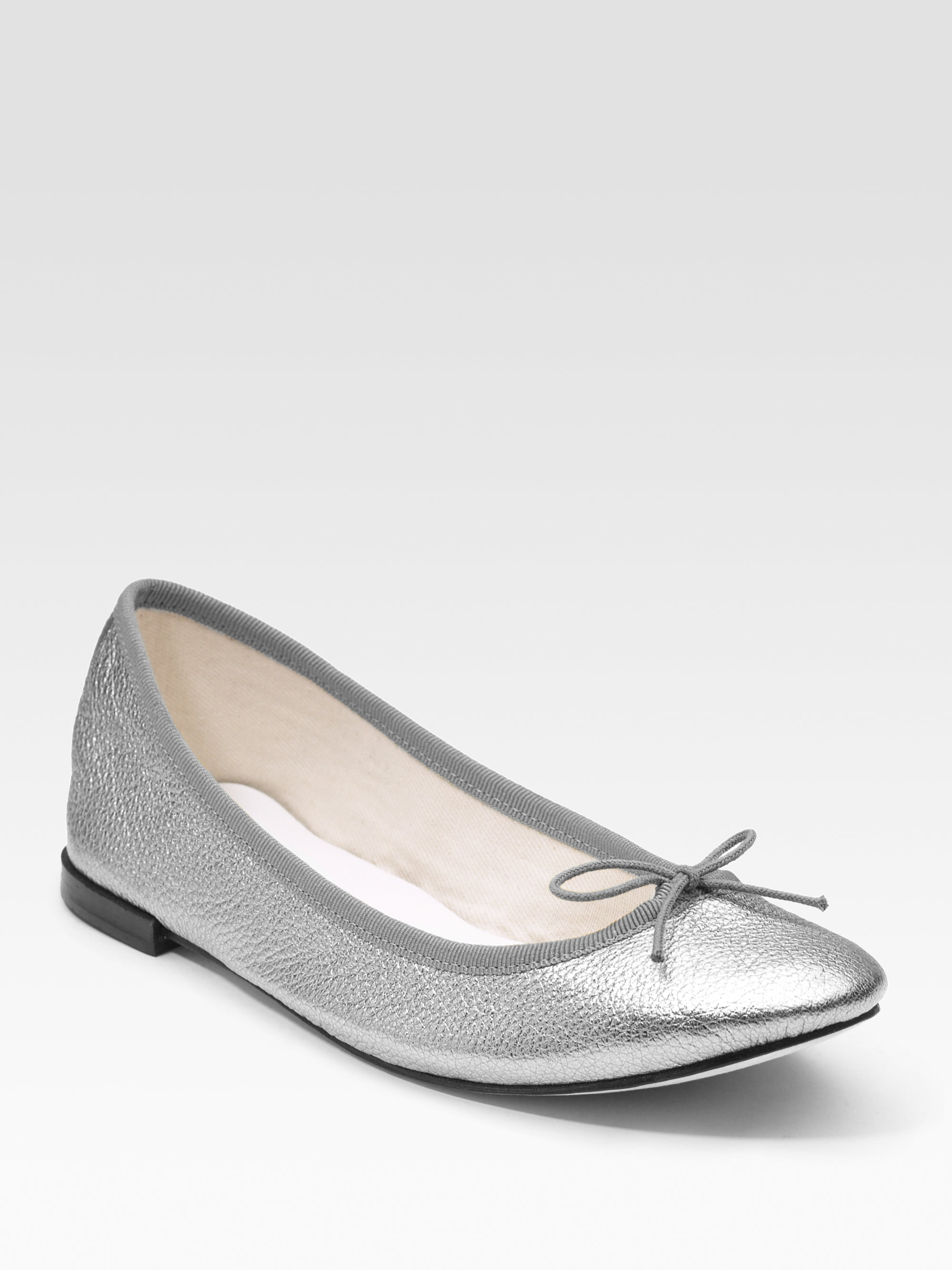 shiny silver flats