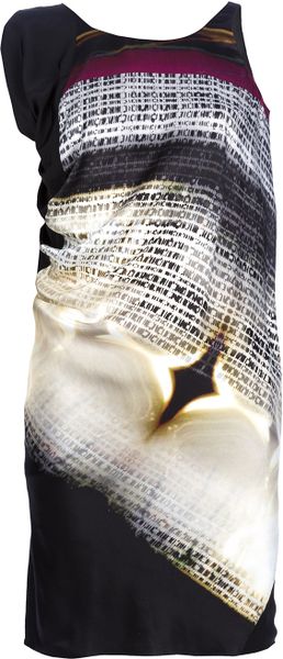 Space Printed Silk Dress - Lyst