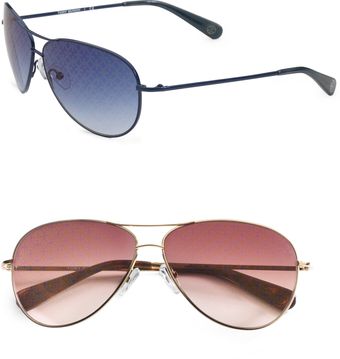 Tory Burch Logo Lens Aviator Sunglasses - Lyst