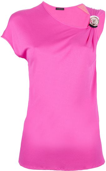 Versace Medallion Asymmetric Tshirt - Lyst
