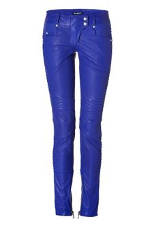 Balmain Low Rise Leather Biker Pants - Lyst