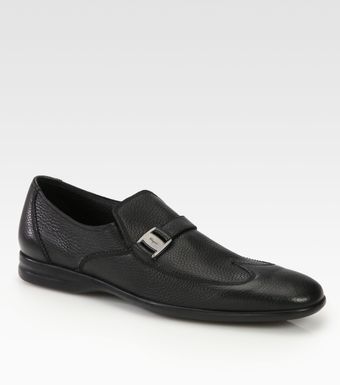 Ferragamo Wingtip Slip Ons - Lyst